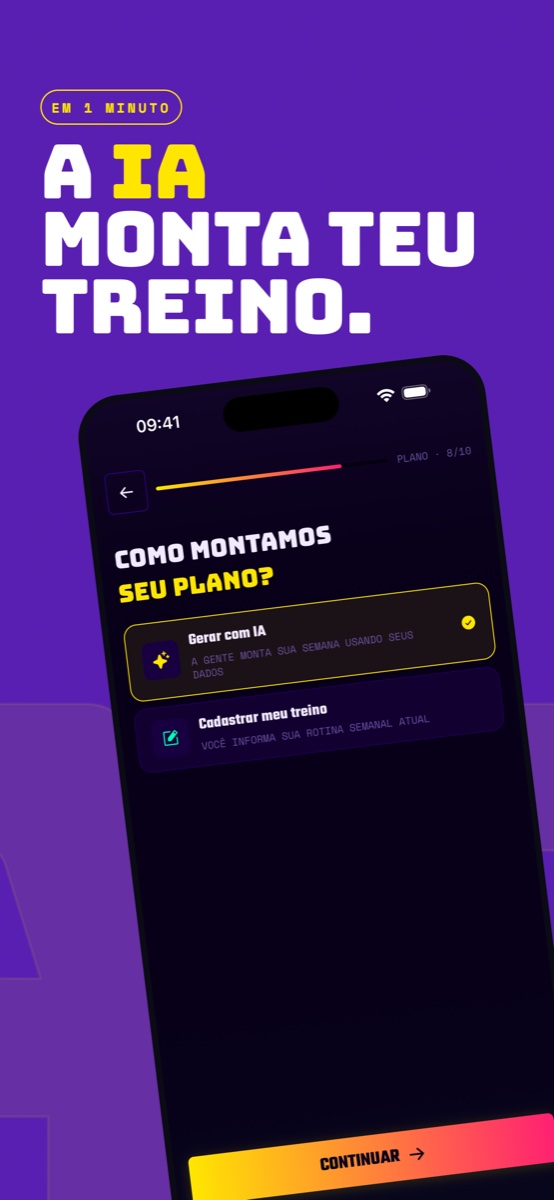 Plano semanal montado pela IA do GymsBro